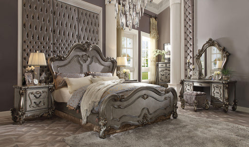 Versailles Antique Platinum Queen Bed - Marjories Furniture (Las Vegas, NV)