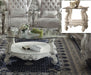 Versailles Bone White & Clear Glass Coffee Table - Marjories Furniture (Las Vegas, NV)