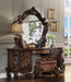 Versailles Fabric & Cherry Oak Vanity Stool - Marjories Furniture (Las Vegas, NV)