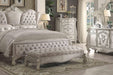 Versailles Ivory Fabric & Bone White Bench - Marjories Furniture (Las Vegas, NV)