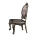 Versailles Silver PU & Antique Platinum Side Chair - Marjories Furniture (Las Vegas, NV)