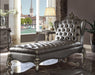 Versailles Silver PU & Antique Platinum Chaise - Marjories Furniture (Las Vegas, NV)