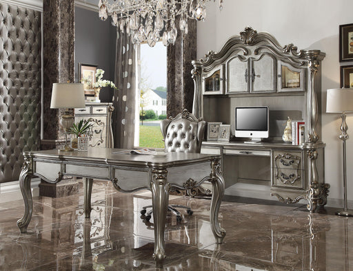 Versailles Silver PU & Antique Platinum Office Chair - Marjories Furniture (Las Vegas, NV)