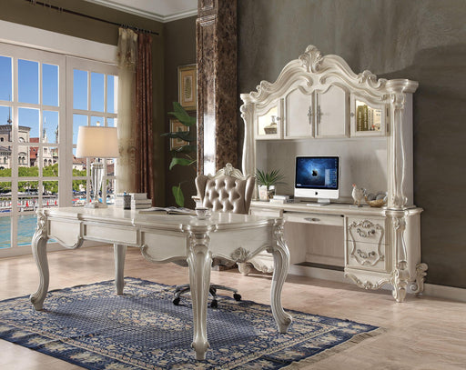 Versailles Vintage Gray PU & Bone White Office Chair - Marjories Furniture (Las Vegas, NV)