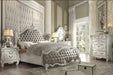 Versailles Vintage Gray PU & Bone White Eastern King Bed - Marjories Furniture (Las Vegas, NV)