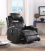 Waterlily Black PU Rocker Recliner (Motion) - Marjories Furniture (Las Vegas, NV)