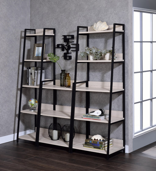 Wendral Natural & Black Bookshelf (5-Tier, 16"L) - Marjories Furniture (Las Vegas, NV)