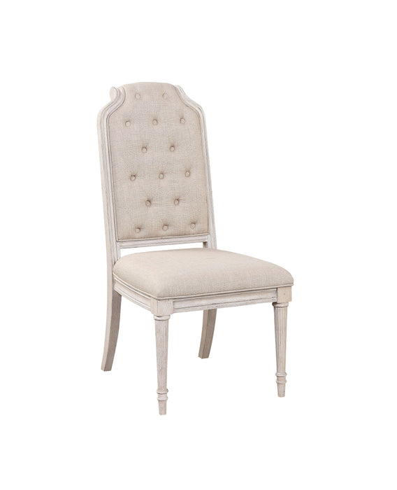 Wynsor Fabric & Antique Champagne Side Chair - Marjories Furniture (Las Vegas, NV)