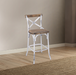 Zaire Antique White & Antique Oak Bar Chair (1Pc) - Marjories Furniture (Las Vegas, NV)