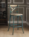 Zaire Antique Turquoise & Antique Oak Bar Chair (1Pc) - Marjories Furniture (Las Vegas, NV)