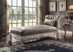 Dresden Vintage Bone White & PU Chaise w/1 Pillow - Marjories Furniture (Las Vegas, NV)