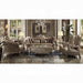 Dresden Bone Velvet & Gold Patina Sofa w/7 Pillows - Marjories Furniture (Las Vegas, NV)