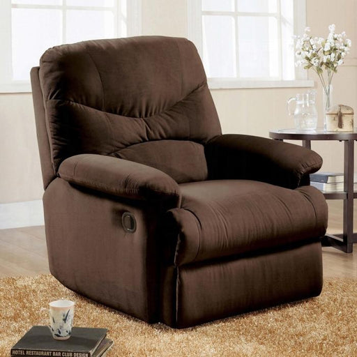 Arcadia Chocolate Microfiber Recliner (Motion) - Marjories Furniture (Las Vegas, NV)