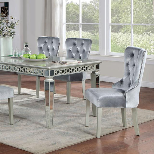 ADALIA Dining Table, Silver - Marjories Furniture (Las Vegas, NV)
