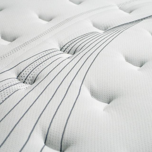AFTON White/Gray 12" Euro Box Pocket Coil, Cal.King, E king, Full, & Queen - Marjories Furniture (Las Vegas, NV)