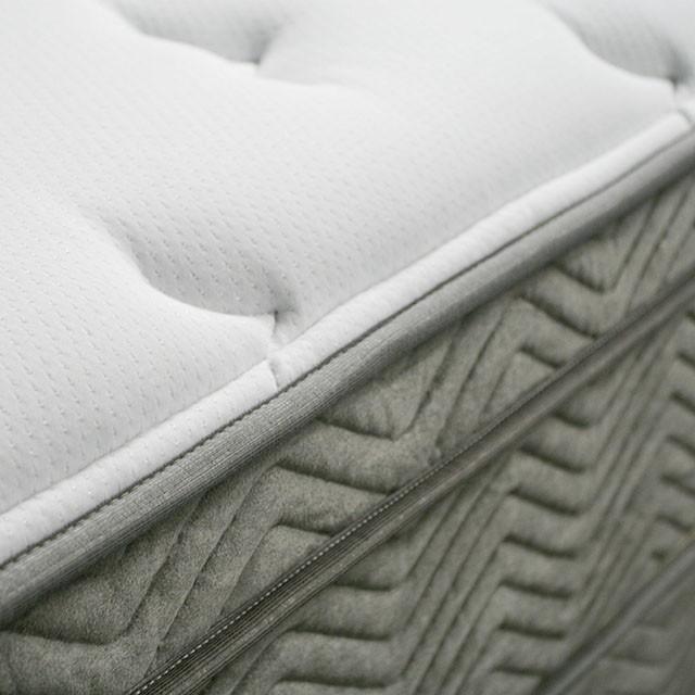 AFTON White/Gray 12" Euro Box Pocket Coil, Cal.King, E king, Full, & Queen - Marjories Furniture (Las Vegas, NV)