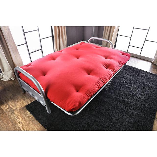 Aksel Black/Red Futon Mattress, Black, Red & Gray - Marjories Furniture (Las Vegas, NV)