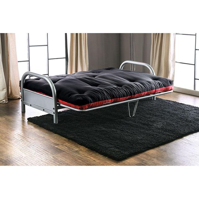 Aksel Black/Red Futon Mattress, Black, Red & Gray - Marjories Furniture (Las Vegas, NV)