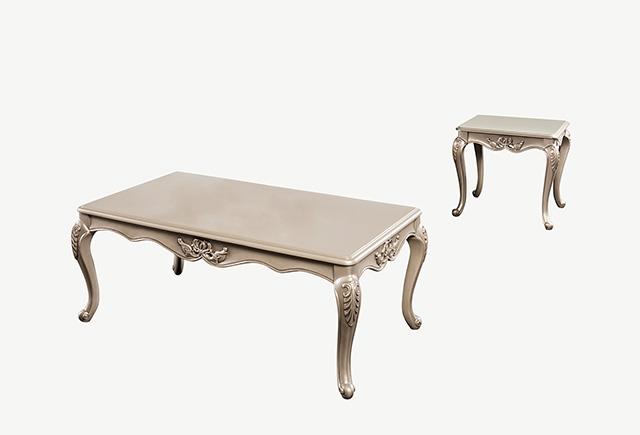 Albacete Coffee Table Walnut & Campage - Marjories Furniture (Las Vegas, NV)