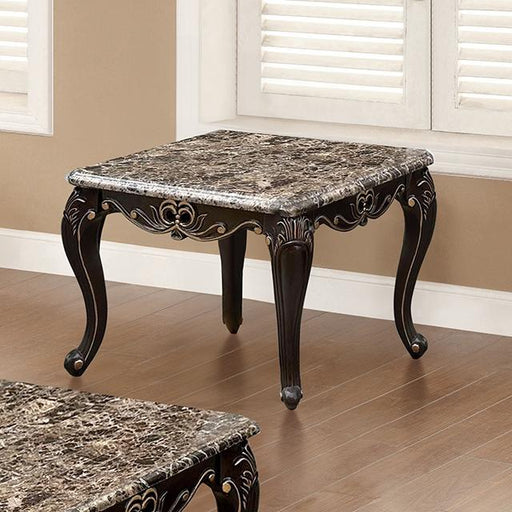 Albacete End Table Walnut & Campage - Marjories Furniture (Las Vegas, NV)
