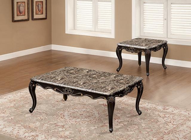 Albacete Coffee Table Walnut & Campage - Marjories Furniture (Las Vegas, NV)