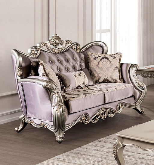 Albacete Loveseat Campage & Walnut - Marjories Furniture (Las Vegas, NV)