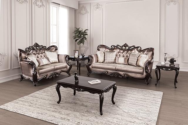 Albacete Loveseat Campage & Walnut - Marjories Furniture (Las Vegas, NV)