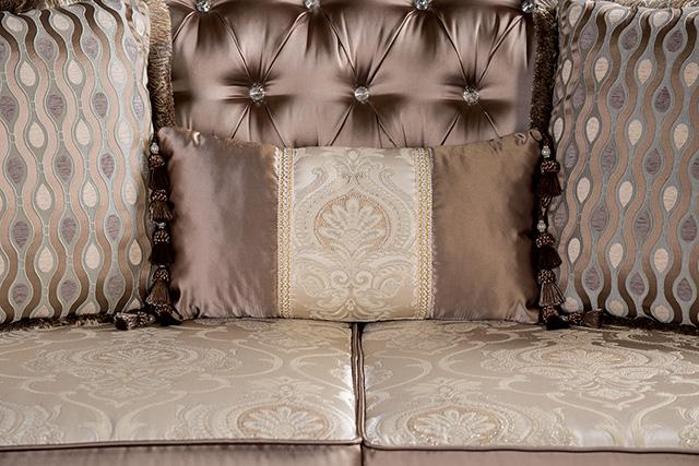 Albacete Loveseat Campage & Walnut - Marjories Furniture (Las Vegas, NV)