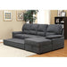 ALCESTER Brown & Gray Sectional w/ Sleeper, Ash - Marjories Furniture (Las Vegas, NV)