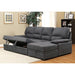 ALCESTER Brown & Gray Sectional w/ Sleeper, Ash - Marjories Furniture (Las Vegas, NV)