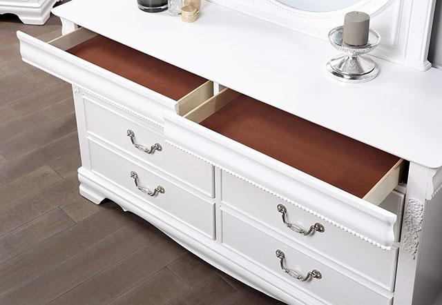 ALECIA Dresser, White - Marjories Furniture (Las Vegas, NV)