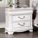 ALECIA Night Stand w/ USB, White - Marjories Furniture (Las Vegas, NV)