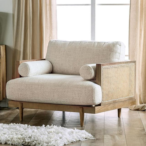 ALESUND Chair, Beige/Light Oak Natural & Brown - Marjories Furniture (Las Vegas, NV)