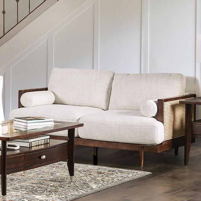 ALESUND Loveseat, Beige/Light Oak, Natural & Brown - Marjories Furniture (Las Vegas, NV)