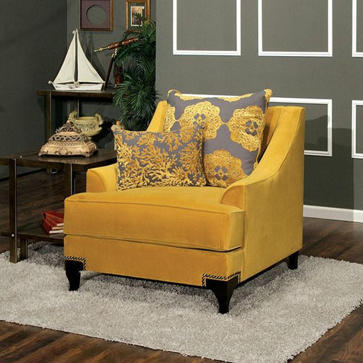 Wolver Gold/Gray Chair, Gold - Marjories Furniture (Las Vegas, NV)