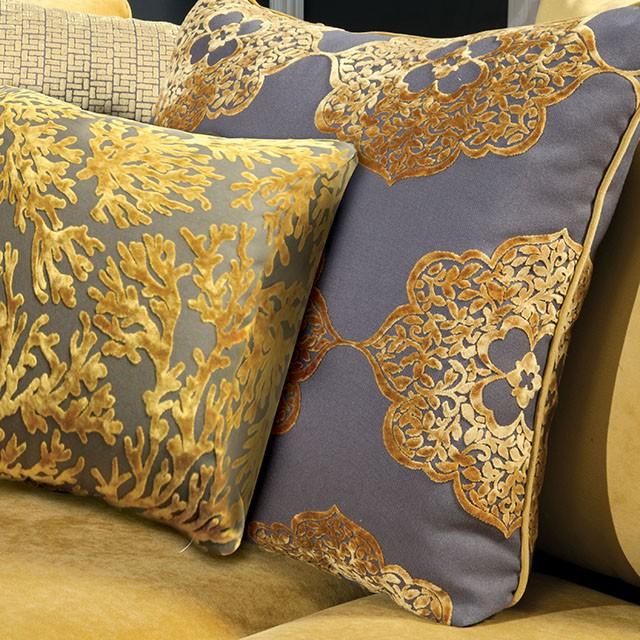 Wolver Gold/Gray Chair, Gold - Marjories Furniture (Las Vegas, NV)
