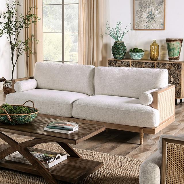 ALESUND Sofa, Beige/Light Oak, Natural & Brown - Marjories Furniture (Las Vegas, NV)