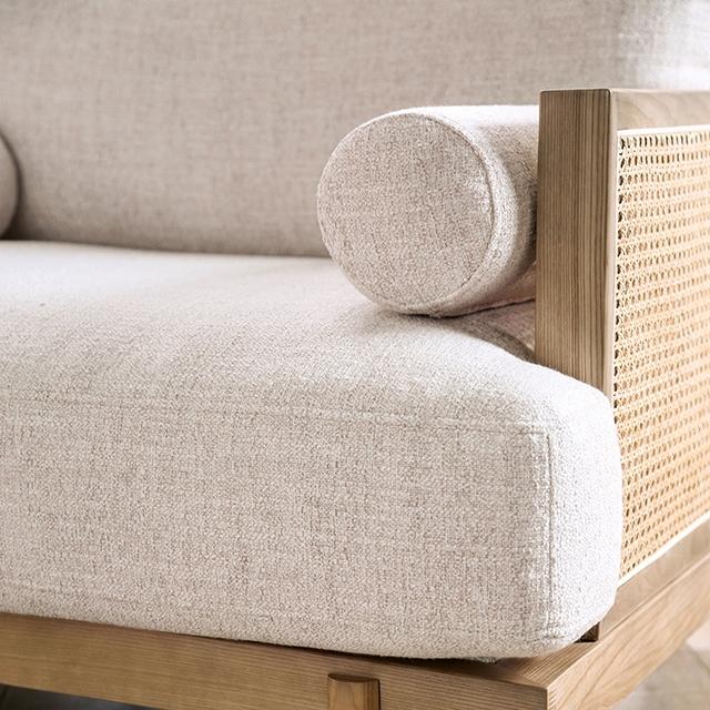 ALESUND Chair, Beige/Light Oak Natural & Brown - Marjories Furniture (Las Vegas, NV)