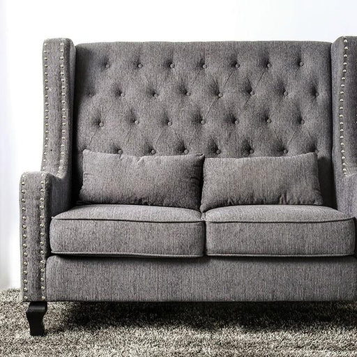 Alicante Love Seat Bench, Gray - Marjories Furniture (Las Vegas, NV)