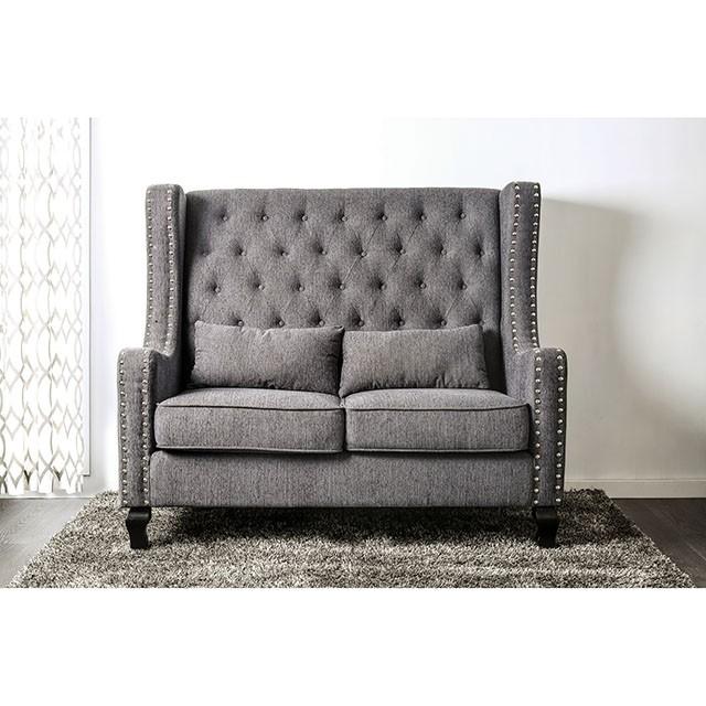 Alicante Love Seat Bench, Gray - Marjories Furniture (Las Vegas, NV)