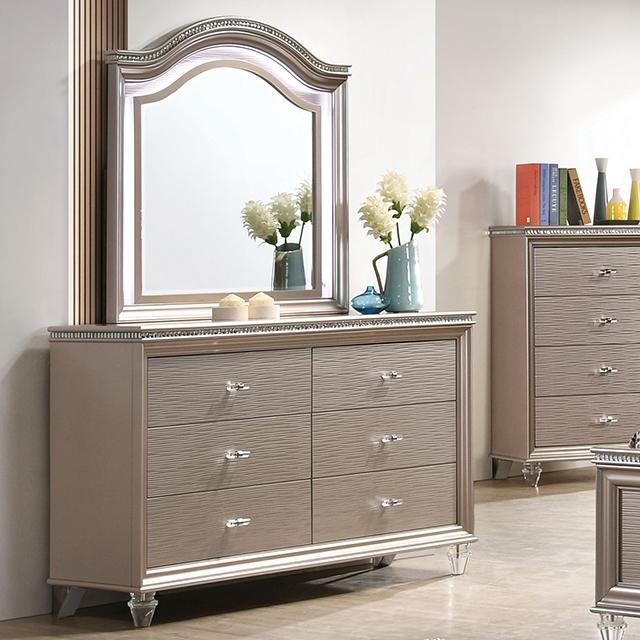 ALLIE Dresser Beige & Rose Gold - Marjories Furniture (Las Vegas, NV)