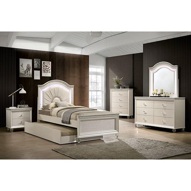 Allie Bed Beige & Pink - Marjories Furniture (Las Vegas, NV)