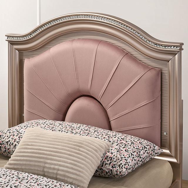 Allie Bed Beige & Pink - Marjories Furniture (Las Vegas, NV)