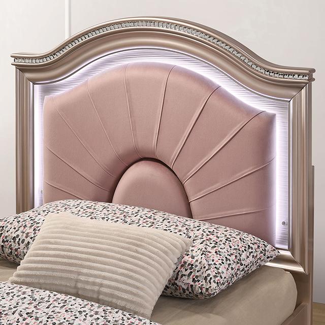 Allie Bed Beige & Pink - Marjories Furniture (Las Vegas, NV)