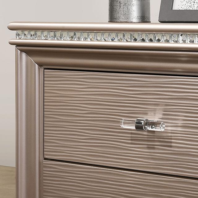 ALLIE Dresser Beige & Rose Gold - Marjories Furniture (Las Vegas, NV)