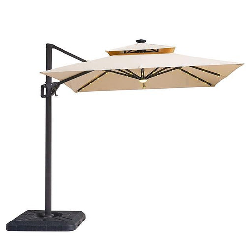 Xico 8 Ft Square Umbrella w/ Double Top w/ LED Light + 37" Large Base - Marjories Furniture (Las Vegas, NV)