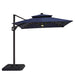Xico 8 Ft Square Umbrella w/ Double Top w/ LED Light + 37" Large Base - Marjories Furniture (Las Vegas, NV)