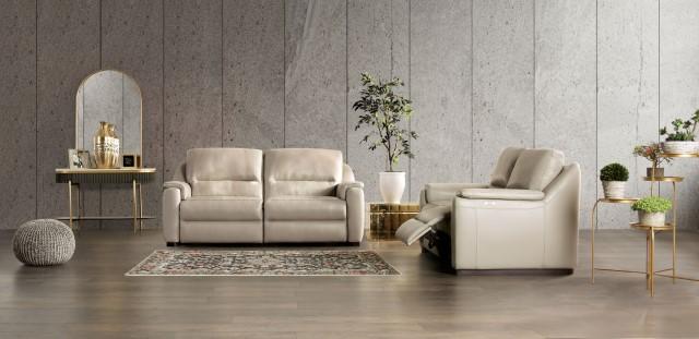 ALTAMURA Power Sofa, Gray & Beige - Marjories Furniture (Las Vegas, NV)