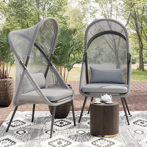 Alverta Foldable Chair Grey & Black (2/Ctn) - Marjories Furniture (Las Vegas, NV)