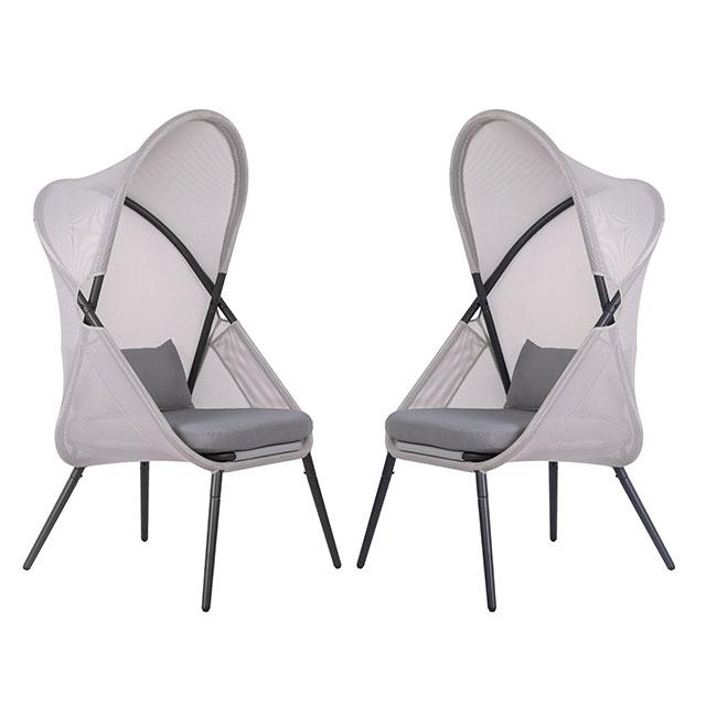 Alverta Foldable Chair Grey & Black (2/Ctn) - Marjories Furniture (Las Vegas, NV)